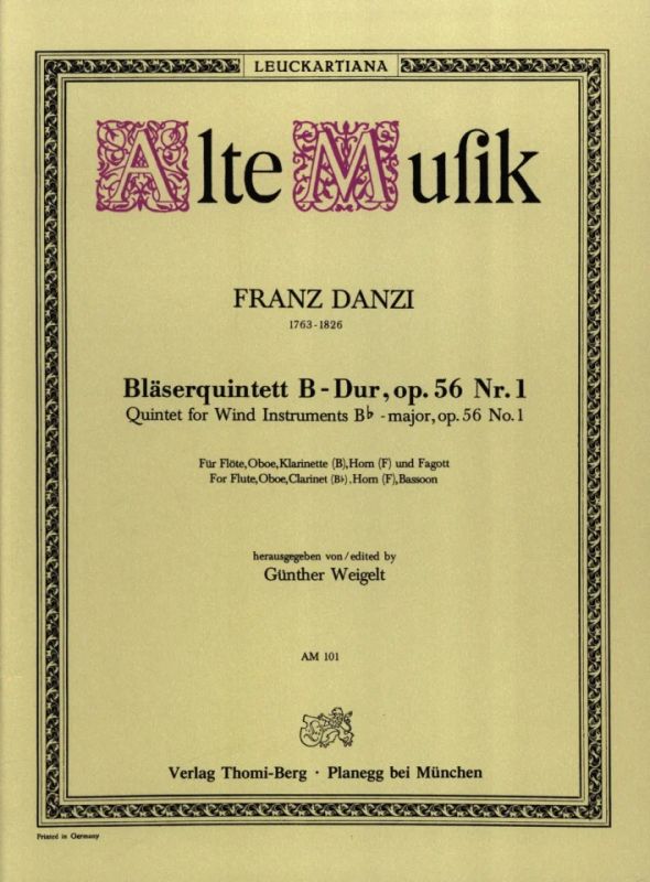 Franz Danzi - Bläserquintett B-Dur op. 56/1