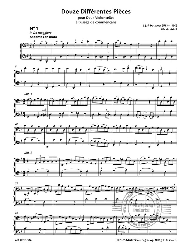 Friedrich Dotzauer - Twelve Original Pieces, Op. 58