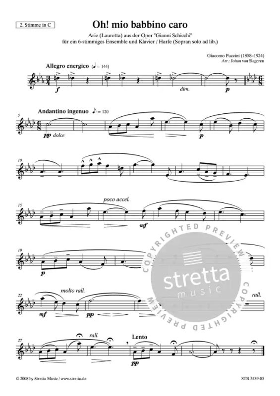 Hick trolley bus Integral Oh! mio babbino caro from Giacomo Puccini | buy now in the Stretta sheet  music shop