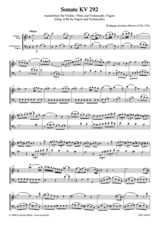 Wolfgang Amadeus Mozart: Sonate KV 292