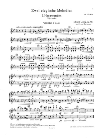 Edvard Grieg - Zwei elegische Melodien op. 34/1