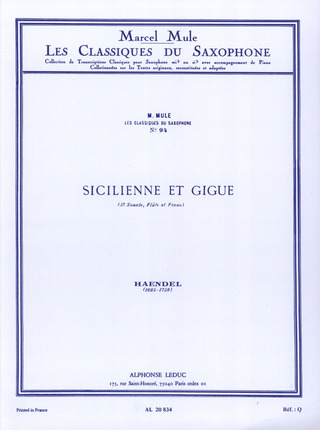 Georg Friedrich Haendel - Sicilienne Et Gigue