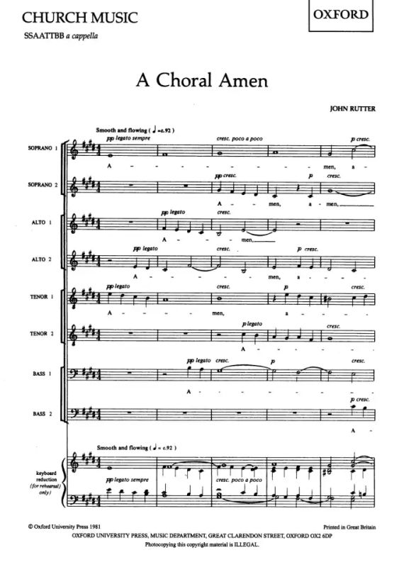 John Rutter - Three Chorals Amens