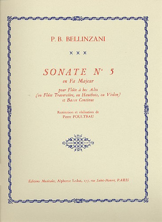 Paolo Benedetto Bellinzani - Sonata Op.3, No.5 in F major