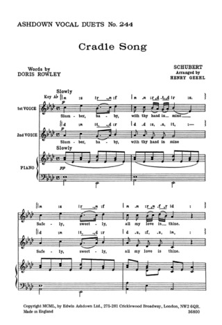 Franz Schubert - Cradle Song