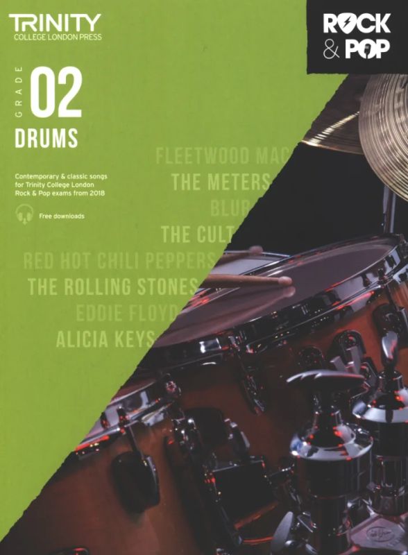 Trinity Rock and Pop 2018-20 Drums Grade 2 Exam Material Drum Kit MUSIC BOOK 