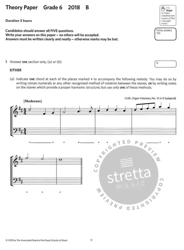 Music Theory Practice Papers 2018 Grade 6 From Abrsm Buy Now In The Stretta Sheet Music Shop