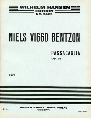 Niels Viggo Bentzon: Passacaglia For Piano Op.31