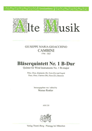 Giuseppe Cambini: Quintett Nr. 1 B-Dur