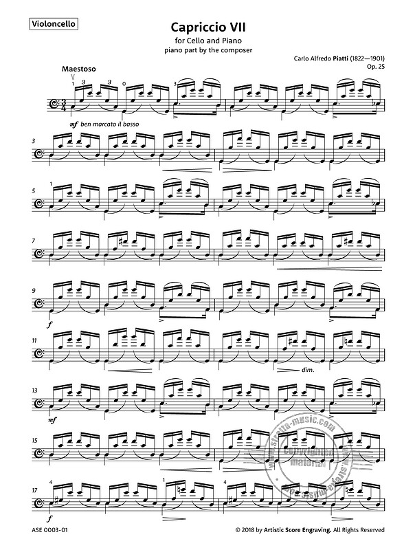 Alfredo Piatti - Capriccio Op. 25 n° 7 in C major