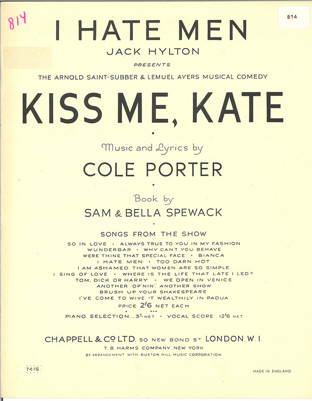 Cole Porter - I Hate Men