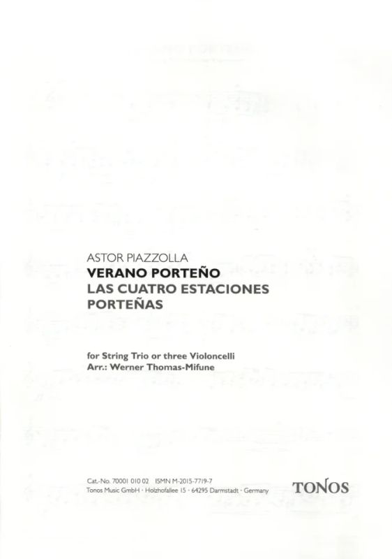 Astor Piazzolla - Verano Porteño