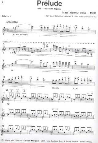 Isaac Albéniz - Prélude (Suite España, op. 165, No. 1)