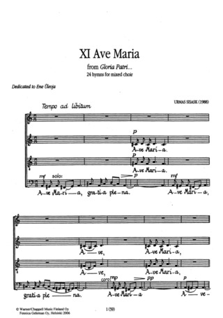 Urmas Sisask - Gloria patri – Ave Maria, Credo op. 17