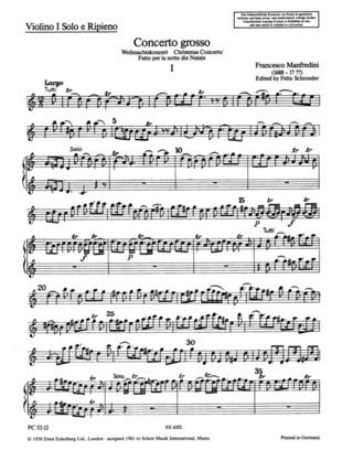 Francesco Manfredini - Concerto grosso  C-Dur op. 3/12 (1718)