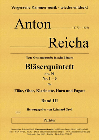 Anton Reicha - 3 Bläserquintette Nr. 7-9 op. 91/1-3