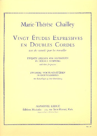 Marie Therese Chailley - 20 Etudes expressives en double Cordes
