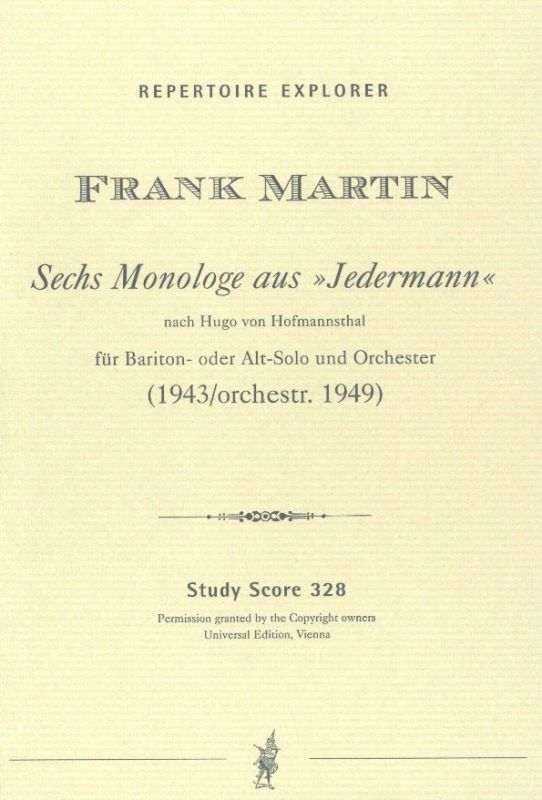 Frank Martin - 6 Monologe aus Jedermann nach