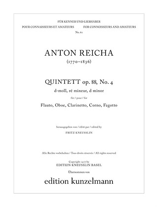 Anton Reicha - Quintett d-Moll op. 88/4