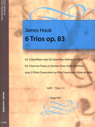 James Hook - 6 Trios für 3 Querflöten op. 83 Nr. 1-3