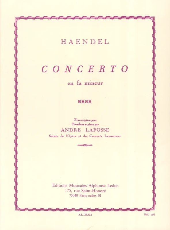 Georg Friedrich Haendel - Concerto In F Minor