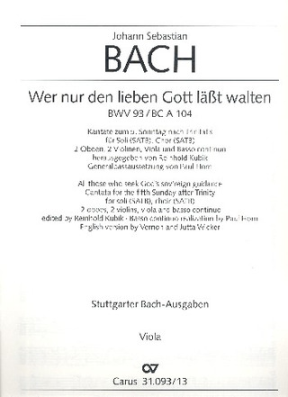 Johann Sebastian Bach - All those who seek God's sov'reign guidance BWV 93