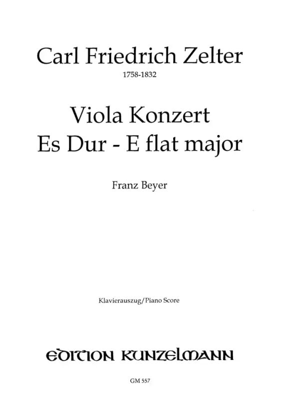 Carl Friedrich Zelter - Konzert für Viola Es-Dur
