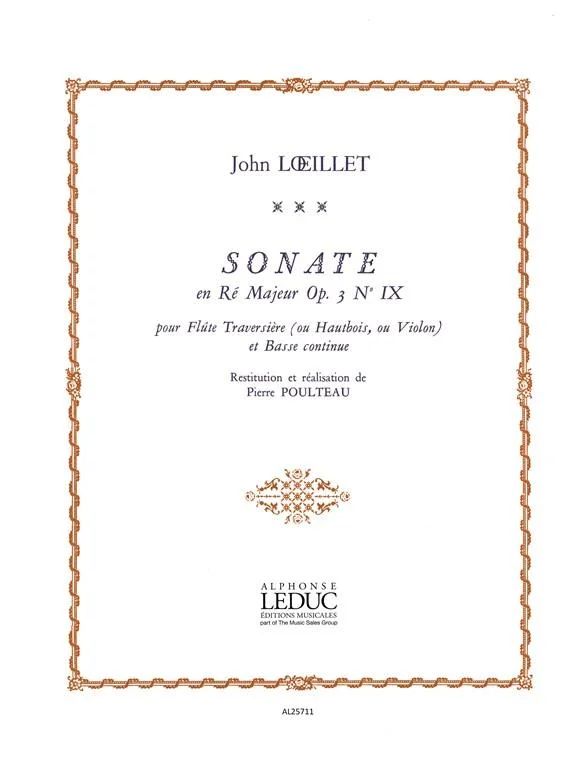 Jean-Baptiste Loeillet de Londres - Sonate en Ré Majeur op. 3/9