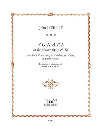 Jean-Baptiste Loeillet - Sonate Op. 3 No. 9 In D