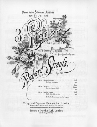 Richard Strauss: Drei Lieder nach Gedichten von Carl Busse H-Dur op. 31/1 (1896)
