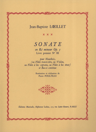 Jean-Baptiste Loeillet - Sonate Op.5, No.3 in D minor