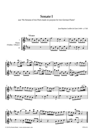 Jean-Baptiste Loeillet de Londres - Sonate I