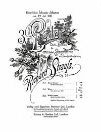 Richard Strauss: Drei Lieder nach Gedichten von Carl Busse cis-Moll op. 31/3 (1895)