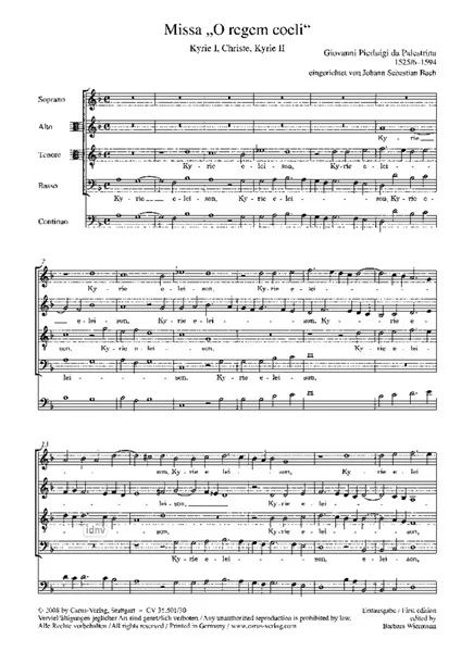 Giovanni Pierluigi da Palestrina - Palestrina/Bach: Fünf Kyrie-Vertonungen