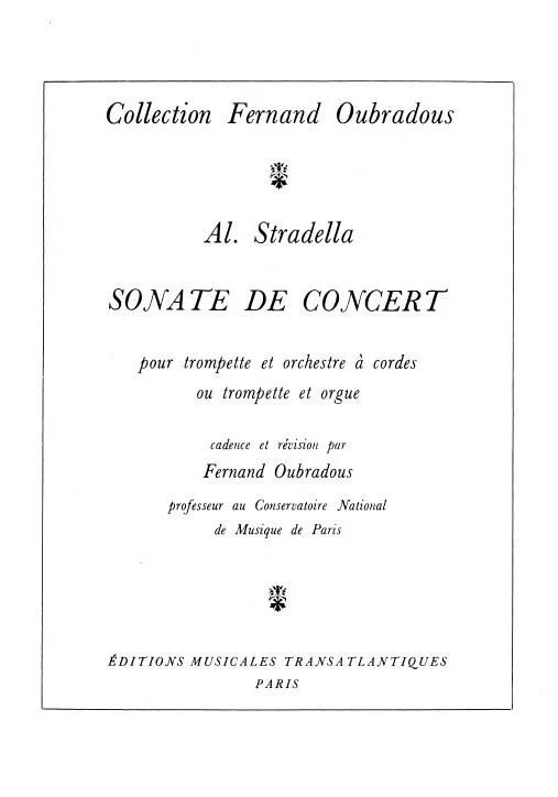 Alessandro Stradella - Sonate De Concert