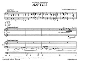 Kenneth Leighton - Martyrs Organ Duet Op. 73