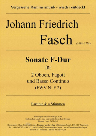 Johann Friedrich Fasch - Sonate F-Dur FWV N: F 2