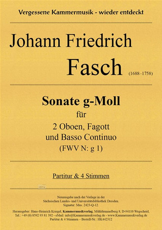 Johann Friedrich Fasch - Sonate g-Moll (FWV N: g1)