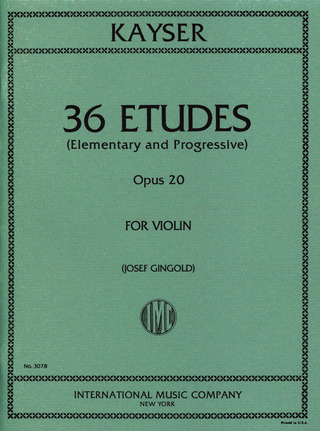 Heinrich Ernst Kayser - 36 Studi Op. 20 (Gingold)