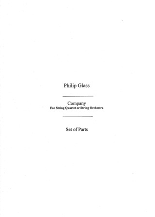 Philip Glass: String Quartet No. 2