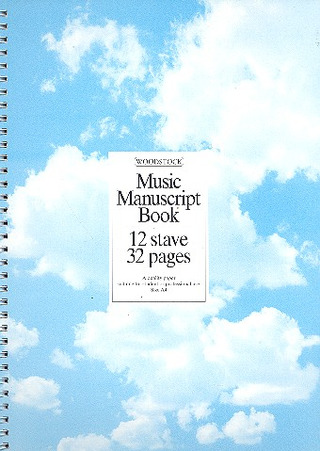 Woodstock - Manuscript Book A4 12 Stave 32Pp Spiral Bound