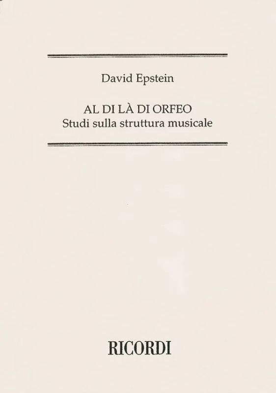 David Epstein - Al di là di Orfeo