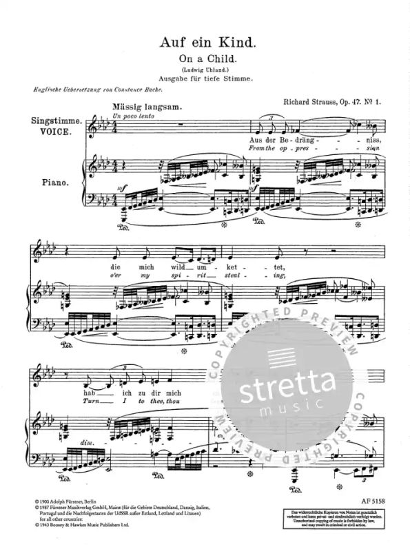 Richard Strauss - Fünf Lieder nach Gedichten von Ludwig Uhland As-Dur op. 47/1 (1900) (1)