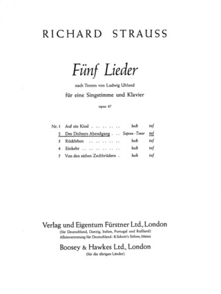 Richard Strauss: Fünf Lieder nach Gedichten von Ludwig Uhland op. 47/2