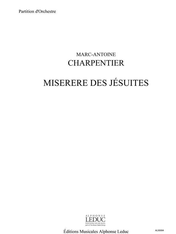 Marc-Antoine Charpentier - Miserere Des Jesuites Choir & Orchestra Score