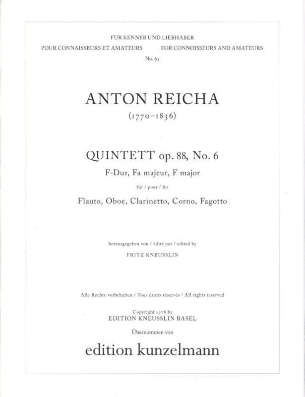Anton Reicha - Quintette F-dur op. 88/6