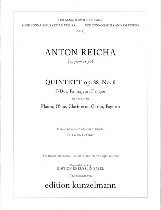 Anton Reicha - Quintette F-dur op. 88/6