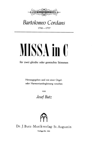Bartolomeo Cordans - Missa in C
