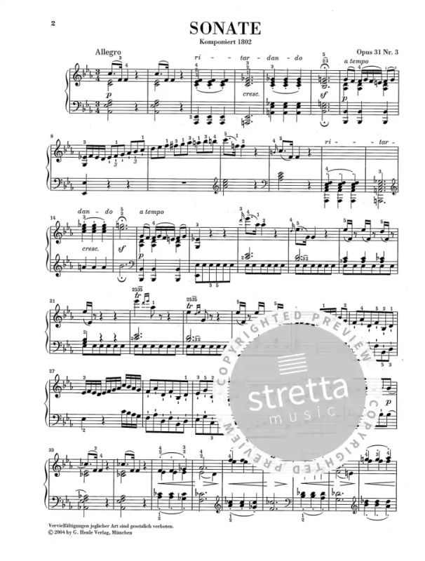 Ludwig van Beethoven - Piano Sonata no. 18 E flat major op. 31/3