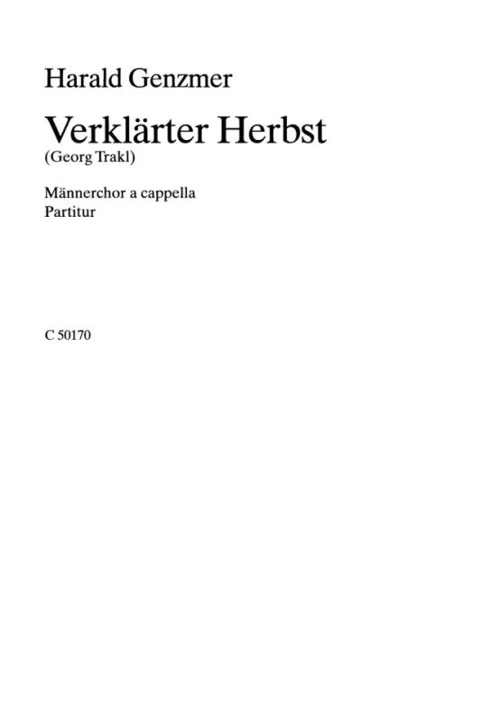 Harald Genzmer - Verklärter Herbst GeWV 52